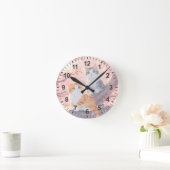 Cute Cats on the Cherry Blossom Tree Ronde Klok (Huis)