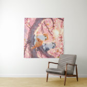 Cute Cats on the Cherry Blossom Tree Wandkleed (In Situ (horizontaal))