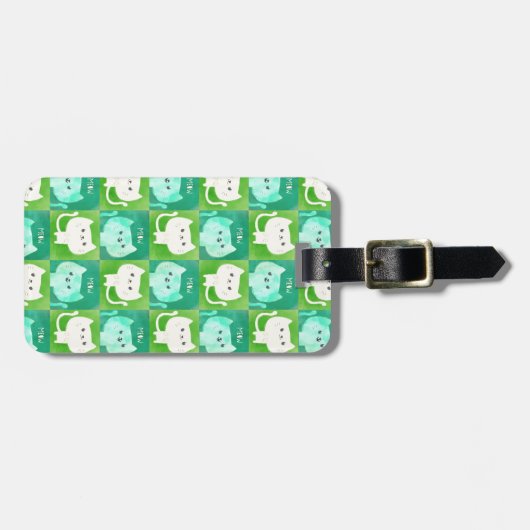Cute Cats Pattern Bagagelabel (Voorkant horizontaal)