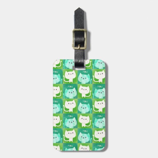 Cute Cats Pattern Bagagelabel (Voorkant verticaal)