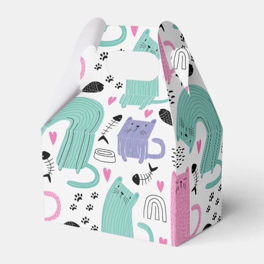 Cute Cats Pattern Bedankdoosjes (Achterkant)