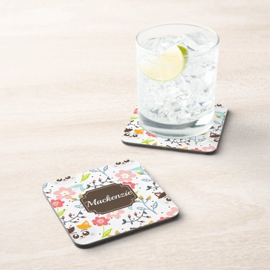 Cute Cats Pattern Bier Onderzetter (Rechterzijde)