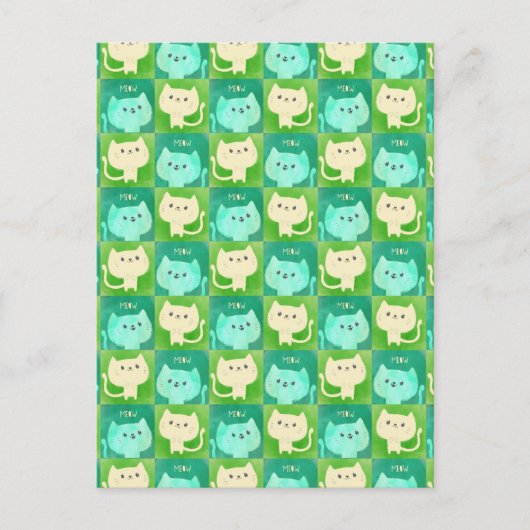 Cute Cats Pattern Briefkaart (Voorkant)