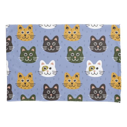Cute Cats Pattern cartoon kittens Kussensloop (Voorkant)