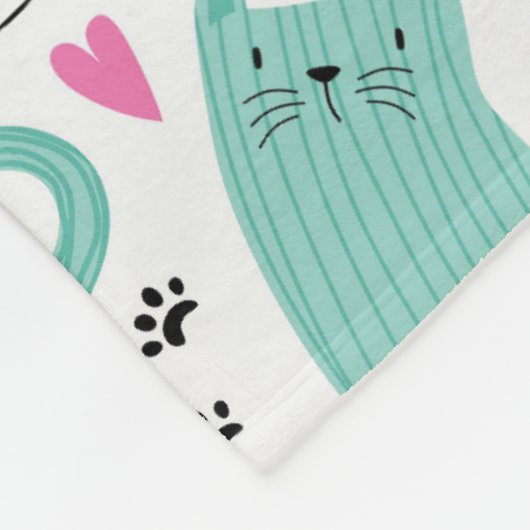 Cute Cats Pattern Fleece Deken (Hoek)