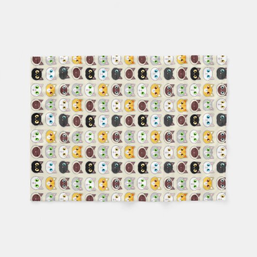 Cute Cats Pattern Fleece Deken (Voorkant (Horizontaal))