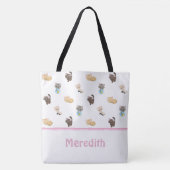 Cute Cats Pattern | Gepersonaliseerd Tote Bag (Voorkant)