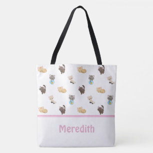 Cute Cats Pattern   Gepersonaliseerd Tote Bag