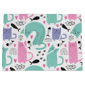 Cute Cats Pattern Groot Cadeauzakje (Voorkant)