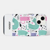 Cute Cats Pattern iPhone Hoesje (Achterkant horizontaal)