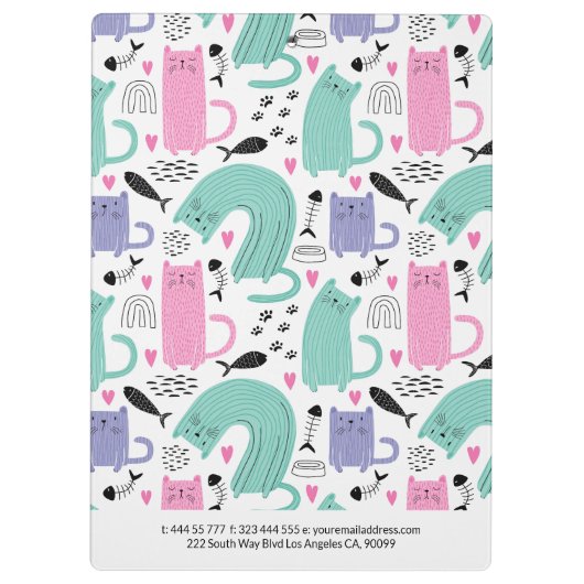 Cute Cats Pattern Klembord (Achterkant)
