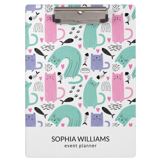 Cute Cats Pattern Klembord (Voorkant)