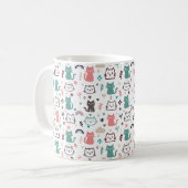 Cute Cats Pattern Koffiemok (Voorkant links)