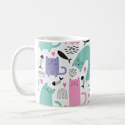 Cute Cats Pattern Koffiemok (Links)