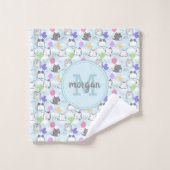 Cute Cats Pattern Monogram Bad Handdoek (Wasdoekje)