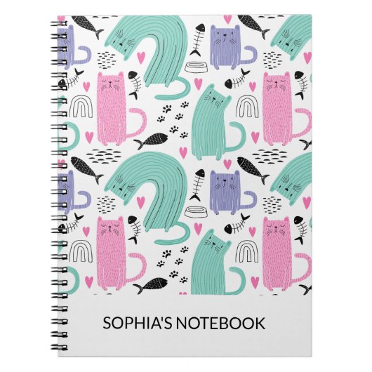 Cute Cats Pattern Notitieboek (Voorkant)
