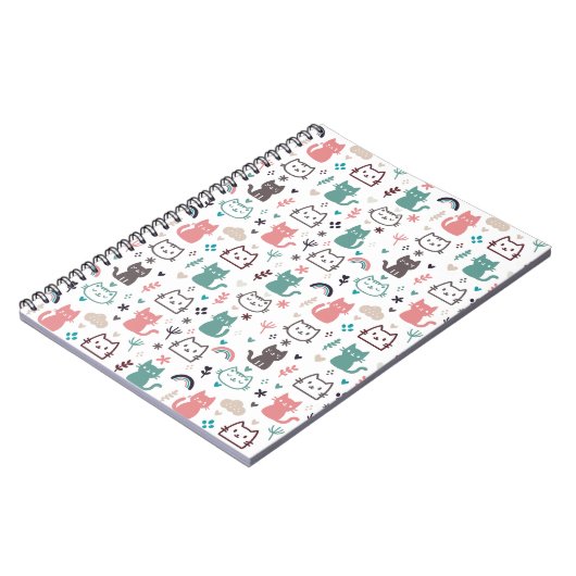 Cute Cats Pattern Notitieboek (Linkerzijde)