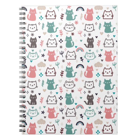 Cute Cats Pattern Notitieboek (Voorkant)