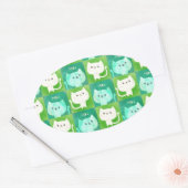Cute Cats Pattern Ovale Sticker (Envelop)