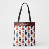 Cute Cats Pattern Personalized Tote Bag (Voorkant)
