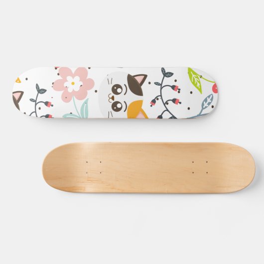 Cute Cats Pattern Persoonlijk Skateboard (Horizontaal)