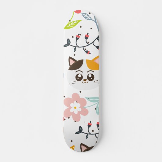 Cute Cats Pattern Persoonlijk Skateboard (Voorkant)