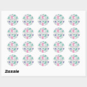 Cute Cats Pattern Ronde Sticker (Vel)