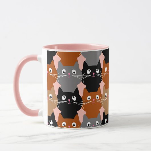 Cute Cats Pattern Schattige Feline Kittens Coffee Mok (Links)