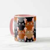 Cute Cats Pattern Schattige Feline Kittens Coffee Mok (Voorkant links)