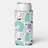 Cute Cats Pattern Seltzer Blikjeskoeler (Seltzer Achterkant)