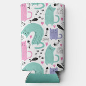 Cute Cats Pattern Seltzer Blikjeskoeler (Achterkant)