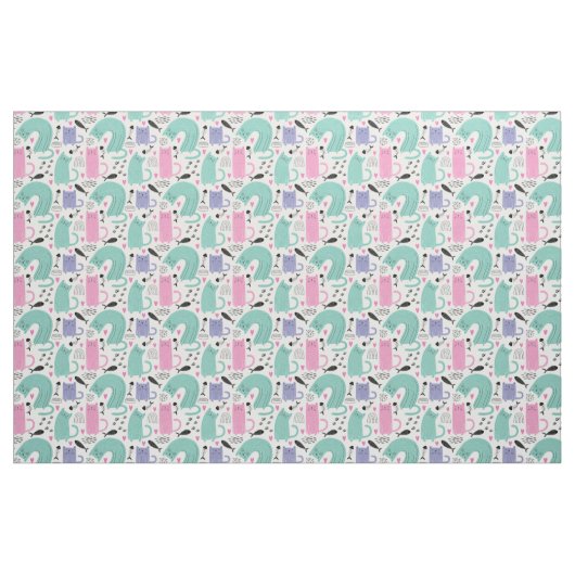 Cute Cats Pattern Stof (Fat Quarter)