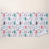Cute Cats Pattern Strandlaken (Voorkant)