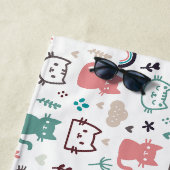 Cute Cats Pattern Strandlaken (In situ)