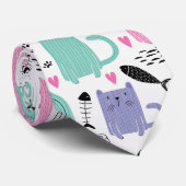 Cute Cats Pattern Stropdas (Opgerold)