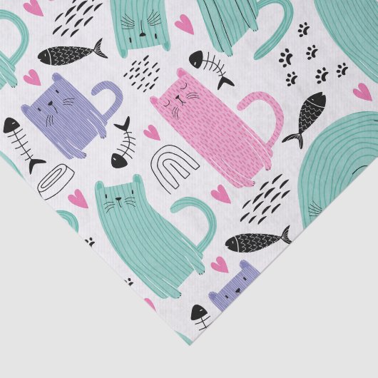 Cute Cats Pattern Tissuepapier (Detail)