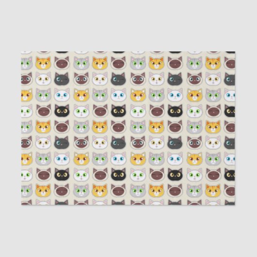 Cute Cats Pattern Tissuepapier (Voorkant)