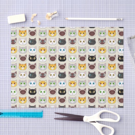 Cute Cats Pattern Tissuepapier (Craft)