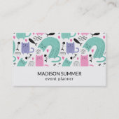 Cute Cats Pattern Visitekaartje (Voorkant)