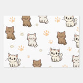 Cute Cat's Paw Gift Wrap Sheets | Rim-Jhim Designs Inpakpapier Vel (Voorkant)