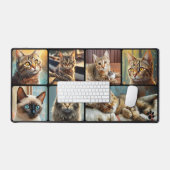 Cute Cats Personalized Photo Collage Bureaumat (Keyboard & Muis)