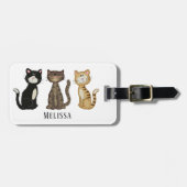 Cute Cats Persoonlijk Bagagelabel (Voorkant horizontaal)