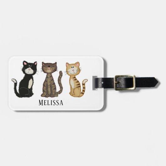 Cute Cats Persoonlijk Bagagelabel (Voorkant horizontaal)