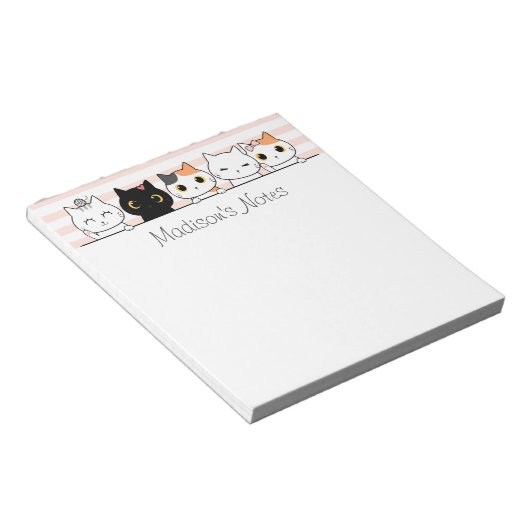 Cute Cats Persoonlijk Notitieblok (Schuin)