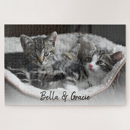 Cute Cats Pet Foto Aangepast aangepast huisdier Legpuzzel (Horizontaal)
