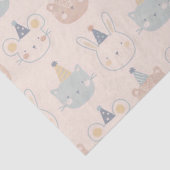 Cute Cats Rabbits and Beren Facets Pastel Pattern Tissuepapier (Detail)