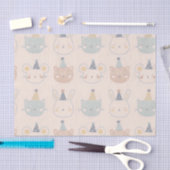 Cute Cats Rabbits and Beren Facets Pastel Pattern Tissuepapier (Craft)