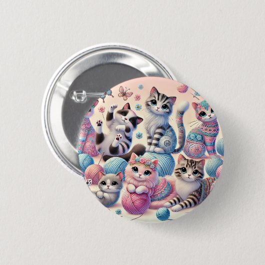 Cute Cats Ronde Button 5,7 Cm (Voorkant /achterkant)