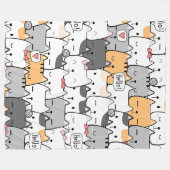 Cute Cats Seamless Patroon Fleece Deken (Voorkant (Horizontaal))