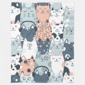 Cute Cats Seamless Patroon Fleece Deken (Voorkant)